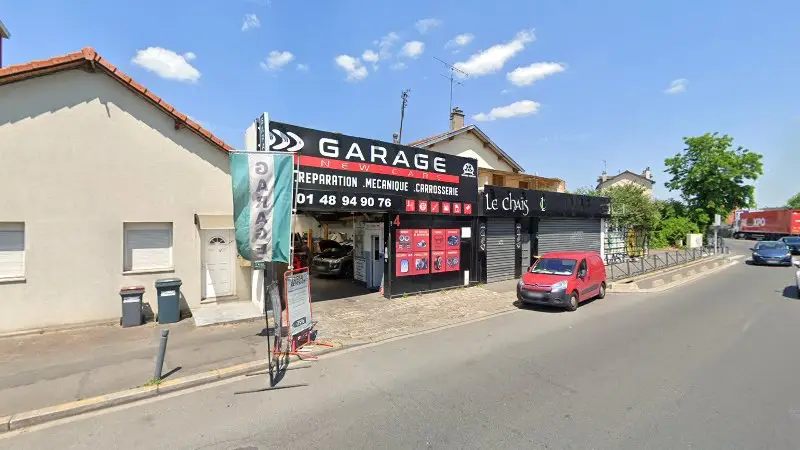Vue de la rue devant Garage New Cars, Villemomble