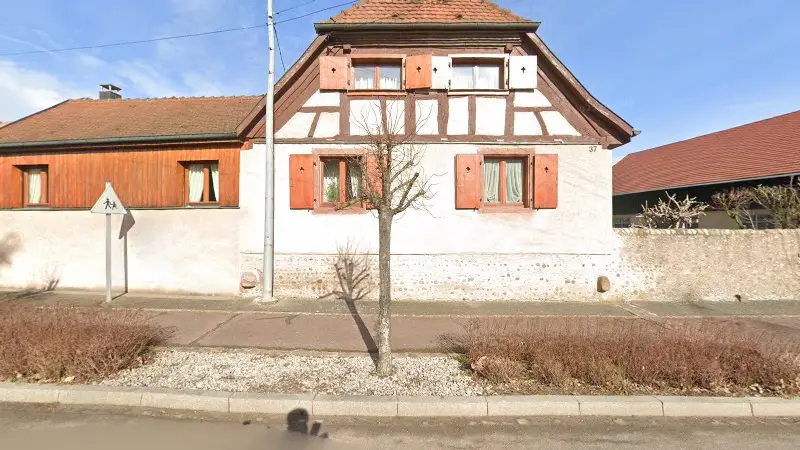 Vue de la rue devant M.A.A.O. Mécanique Agric Auto Obersaasheim, Obersaasheim