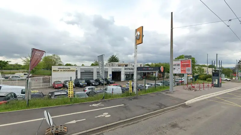 Vue de la rue devant Etablissements Touraine Garage de Brabois (Renault), Vandœuvre-lès-Nancy