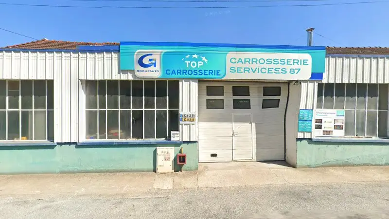 Vue de la rue devant Carrosserie Services 87, Isle