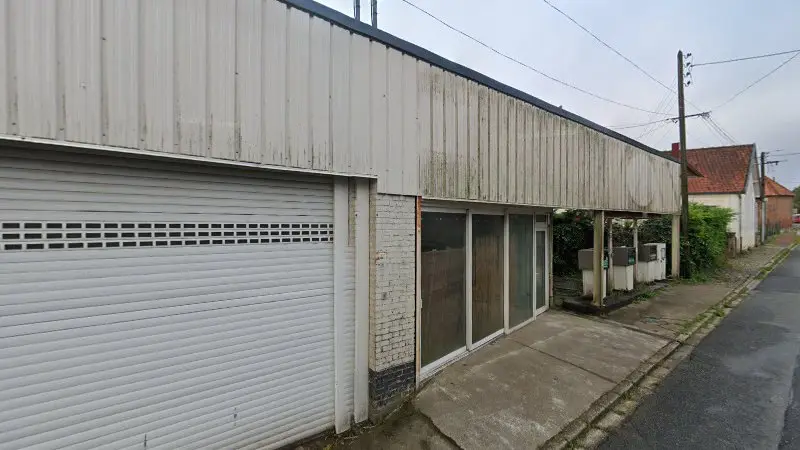 Vue de la rue devant Garage Lefebvre, Bienvillers-au-Bois