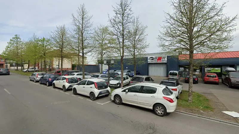 Vue de la rue devant Carrosserie G2R, Bruay-la-Buissière