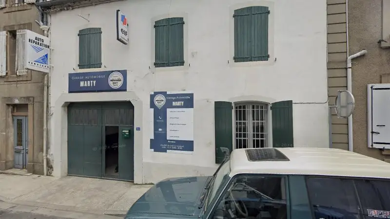 Vue de la rue devant Garage Automobile Marty, Mazamet